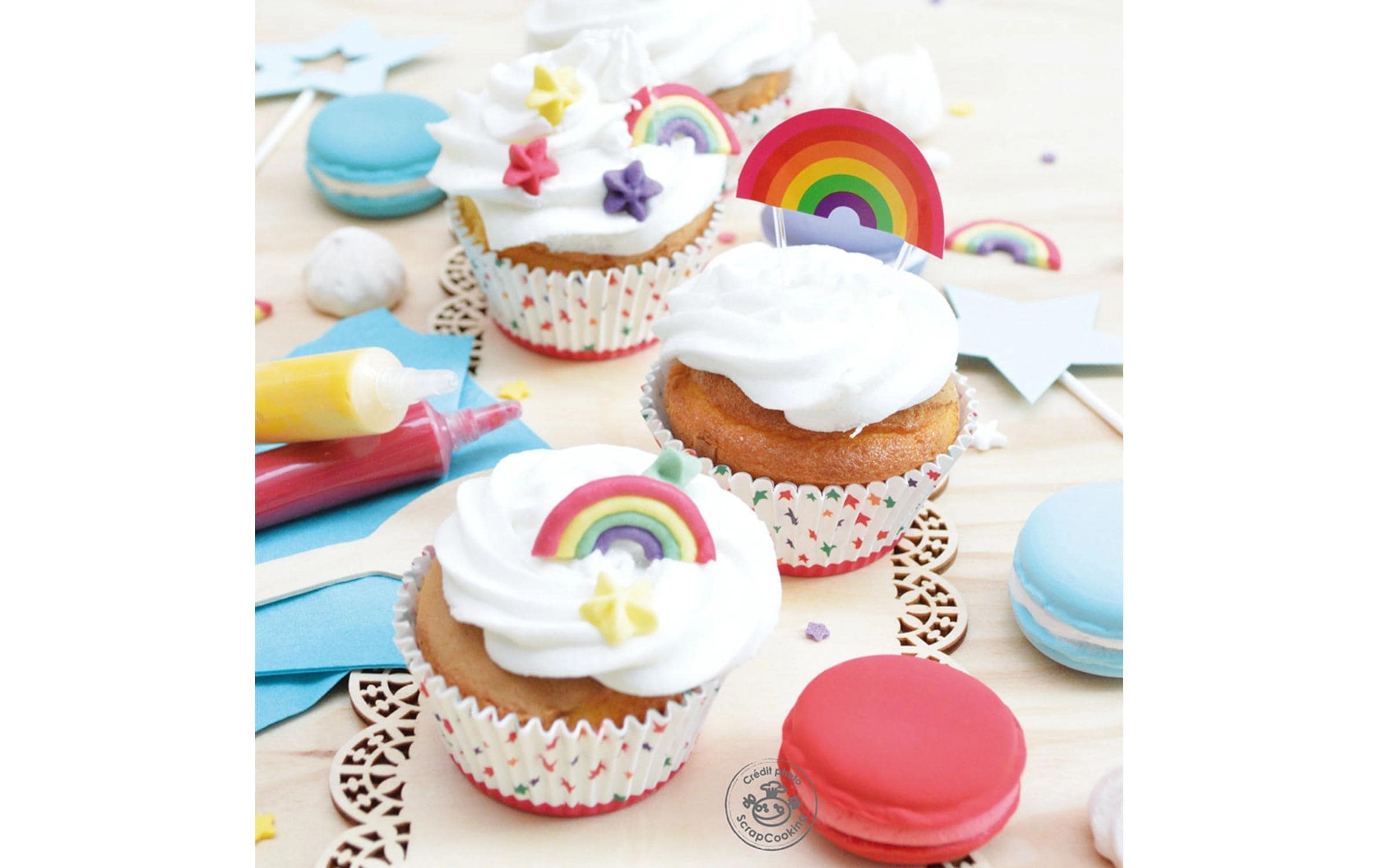 ScrapCooking Zuckerdekore Regenbogen und Sternen 10 Stück