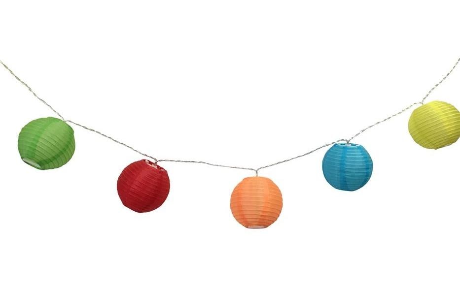 Dameco LED Solar Lichterkette mit farbigen Nylon Balls
