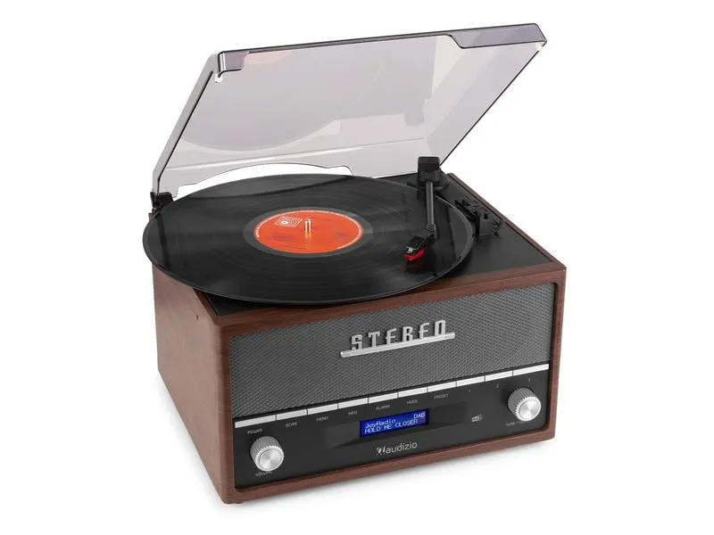 Audizio Plattenspieler mit Bluetooth Frisco Braun/Grau Audizio Plattenspieler mit Bluetooth Frisco Braun/Grau