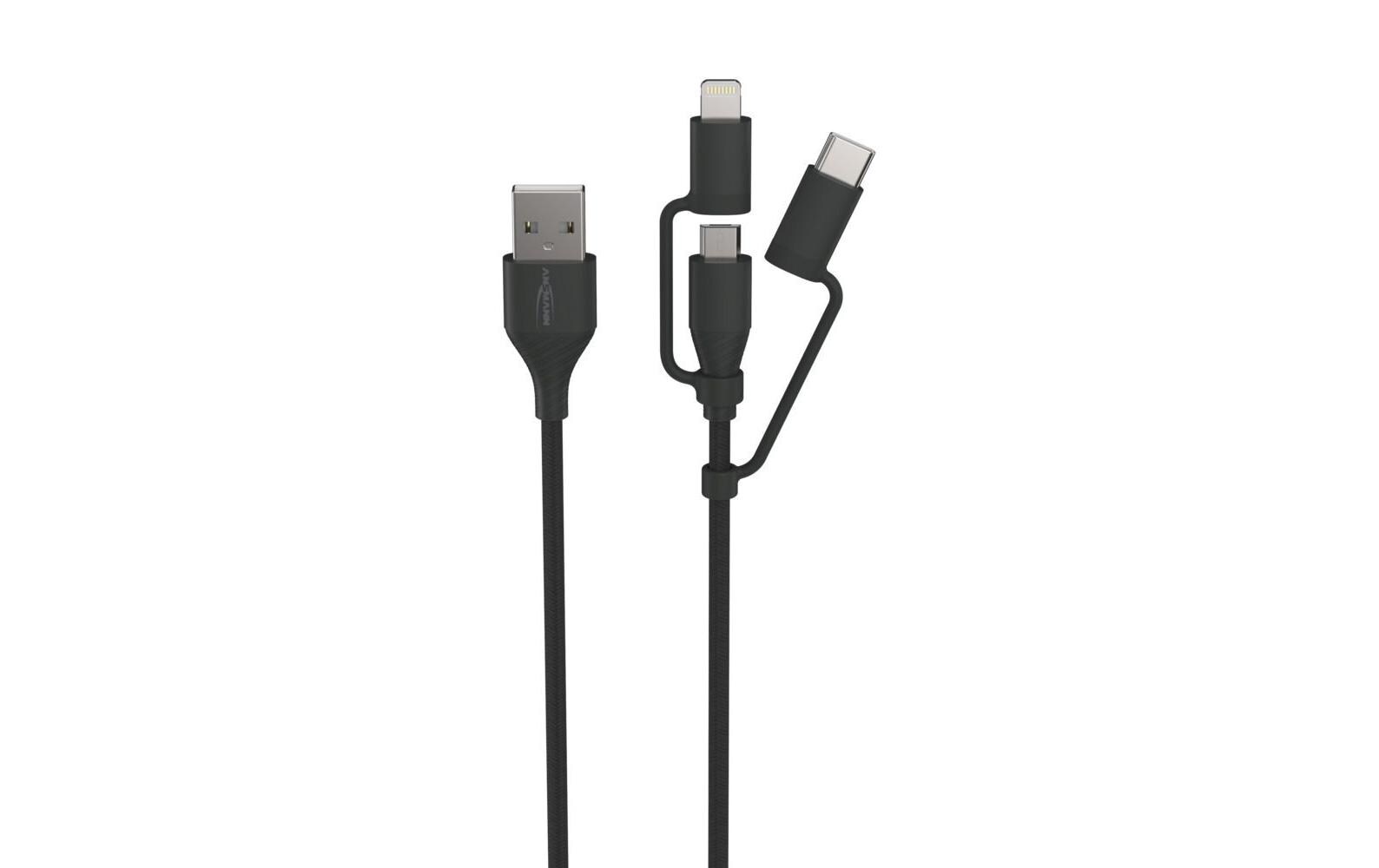 Ansmann USB-Ladekabel Micro, Lightning, Typ C, 120 cm Ansmann USB-Ladekabel Micro, Lightning, Typ C, 120 cm