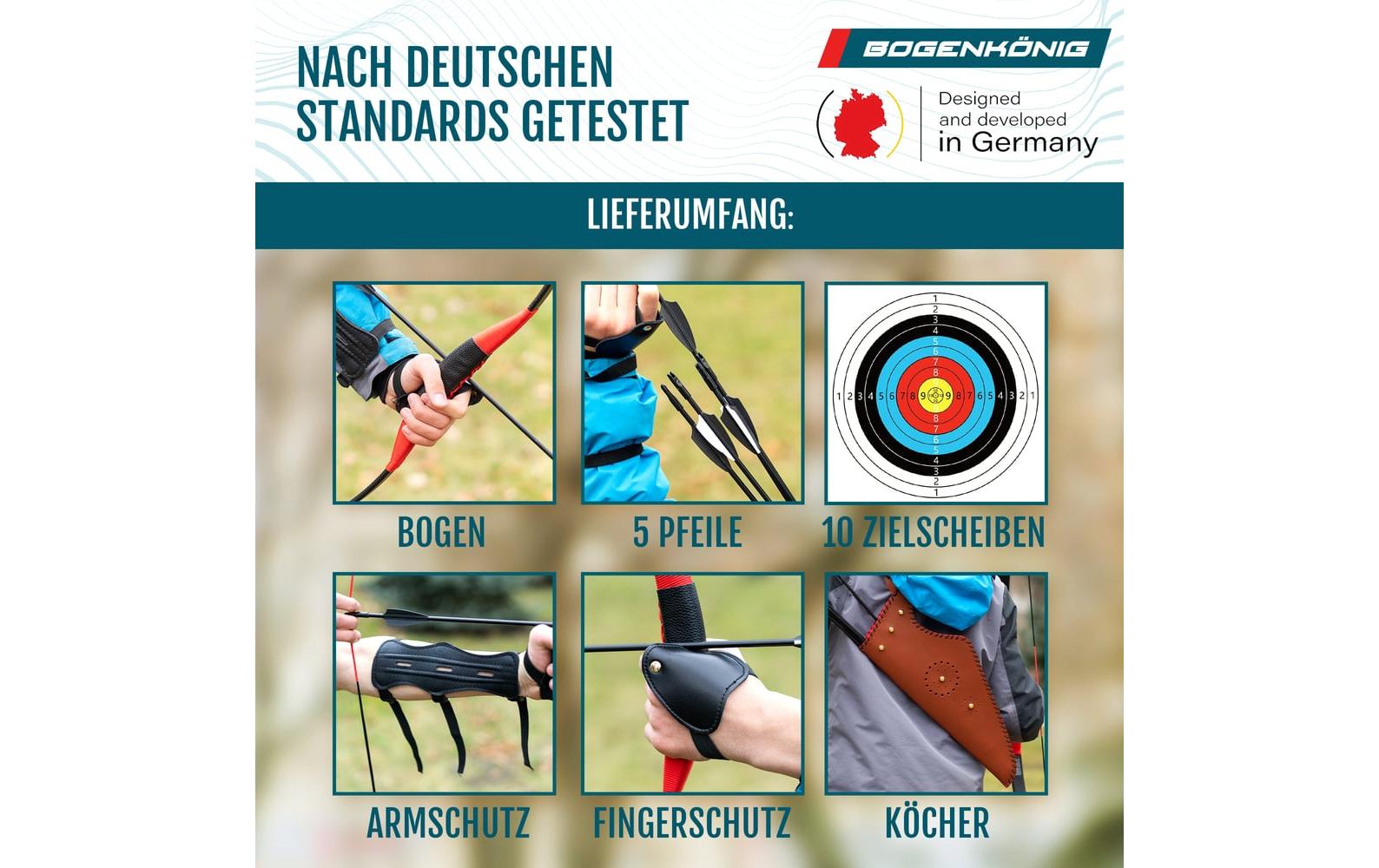 Bogenkönig Bogenschiess-Set mit Köcher 30 lbs