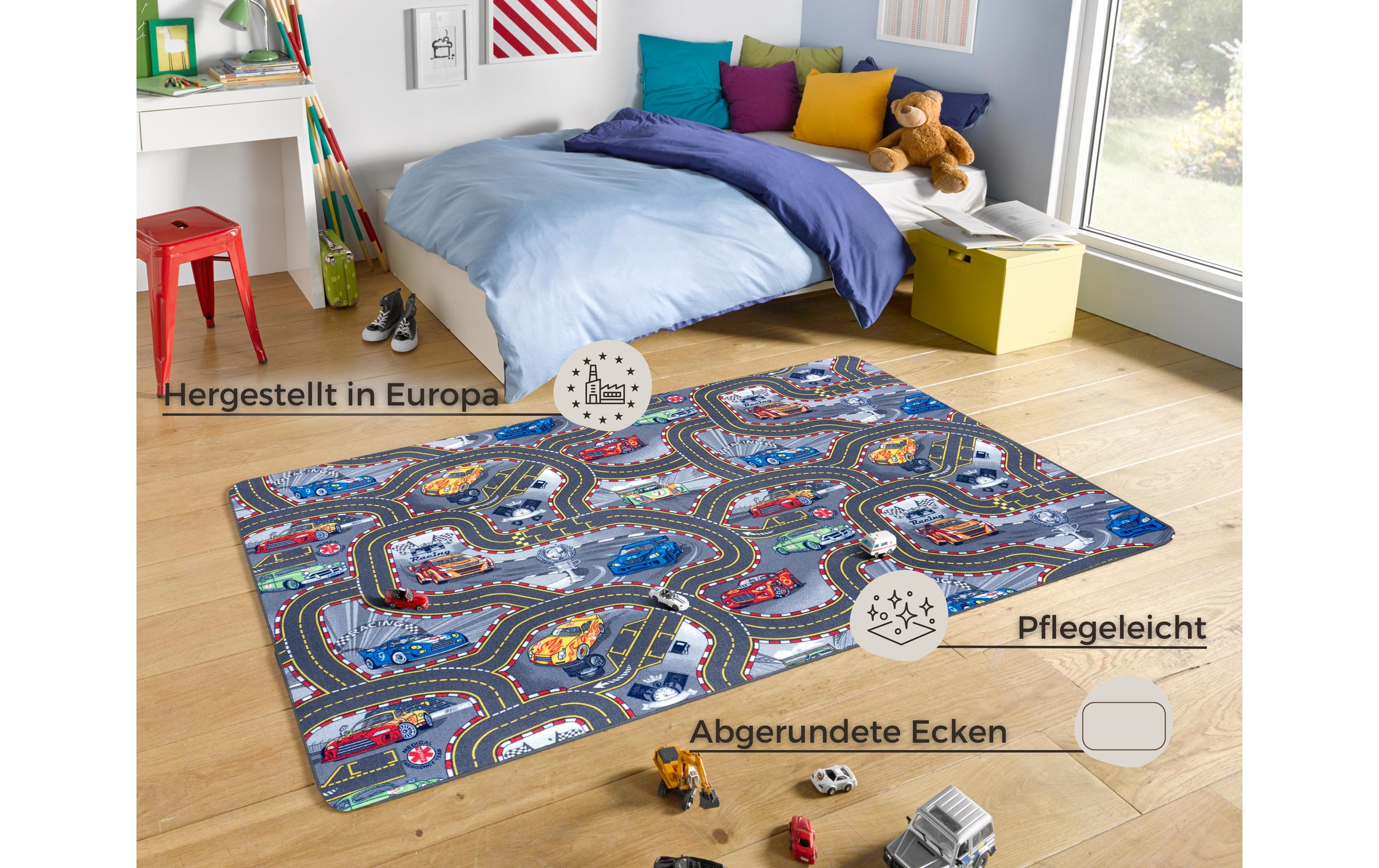 Hanse Home Spielteppich Race Track 160 x 240 cm, Grau