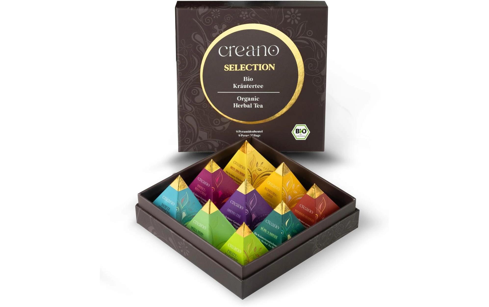 Creano Geschenkset Organic Herbal Tea 9 Bio-Pyramiden-Teebeutel