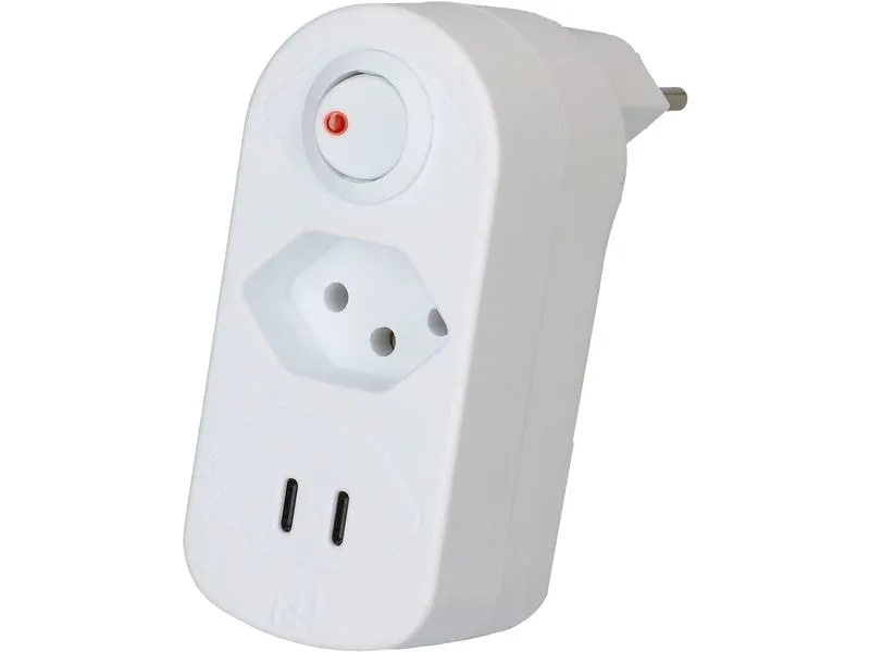 Max Hauri Mehrfachstecker Adapt 1x Typ 13, 2x USB-C, 20 W Max Hauri Mehrfachstecker Adapt 1x Typ 13, 2x USB-C, 20 W