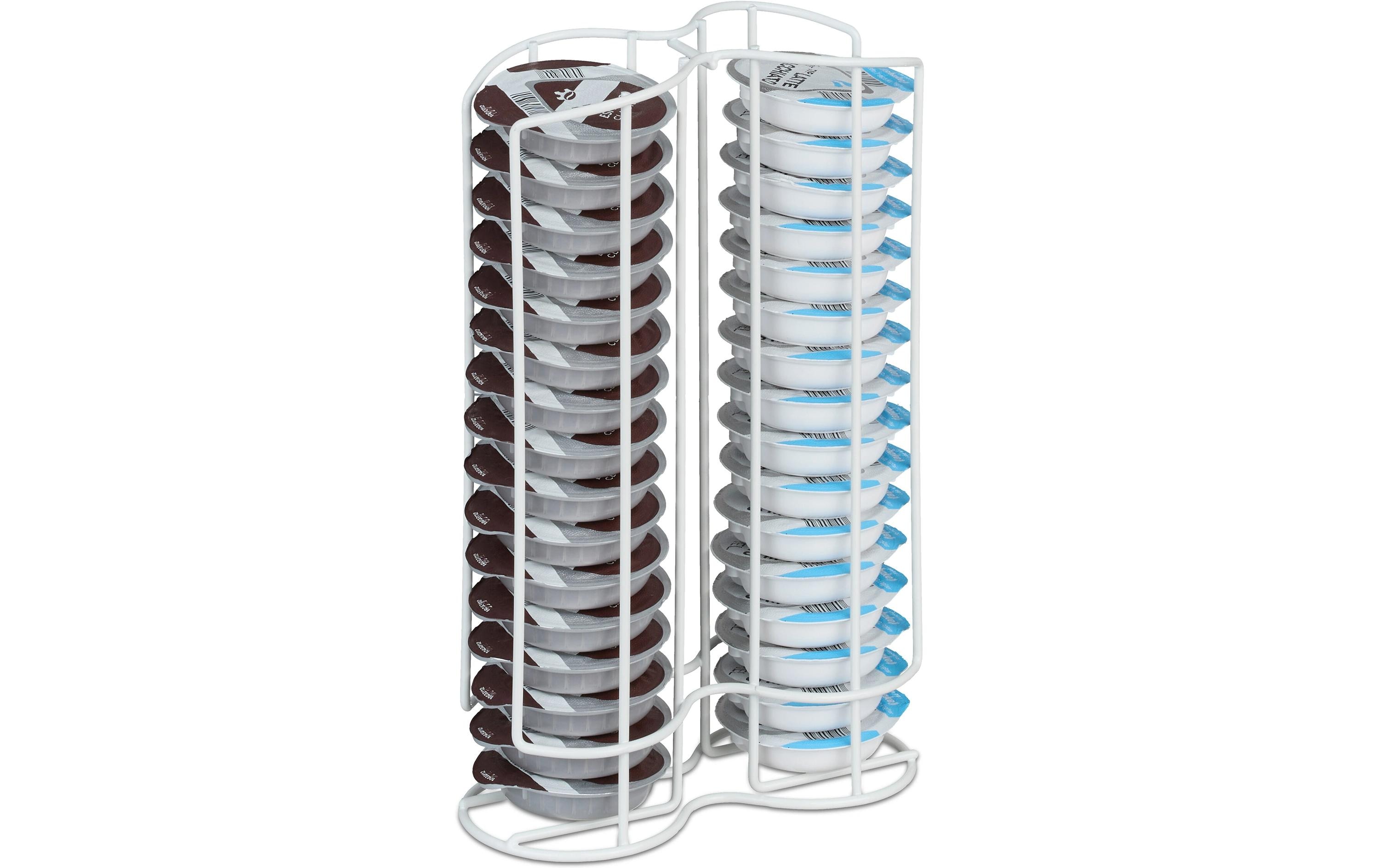 relaxdays Kapselspender Tassimo für 32 Kapseln, Weiss