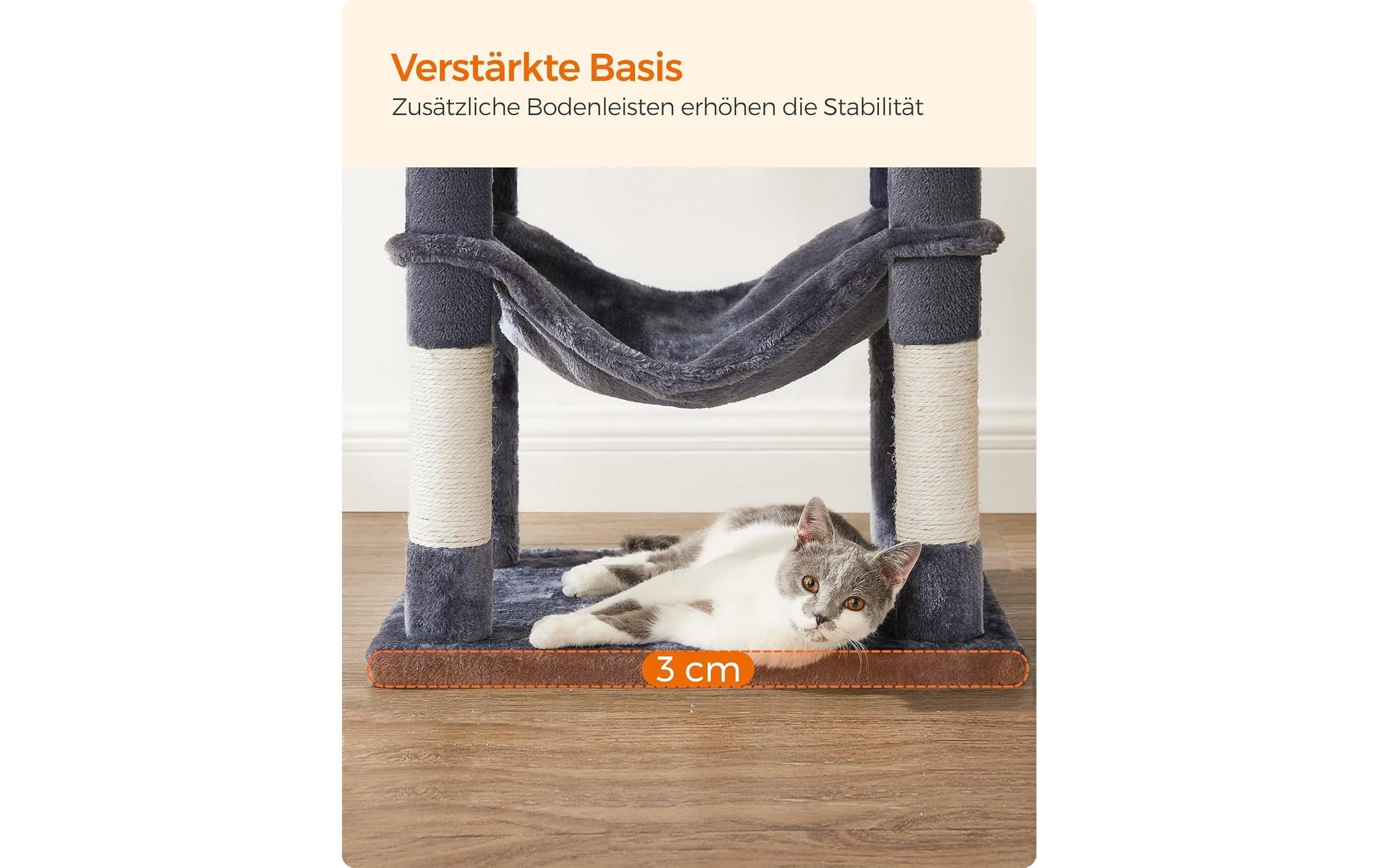 Feandrea Kratzbaum mit Hängematte dunkelgrau 55 x 45 x 143 cm