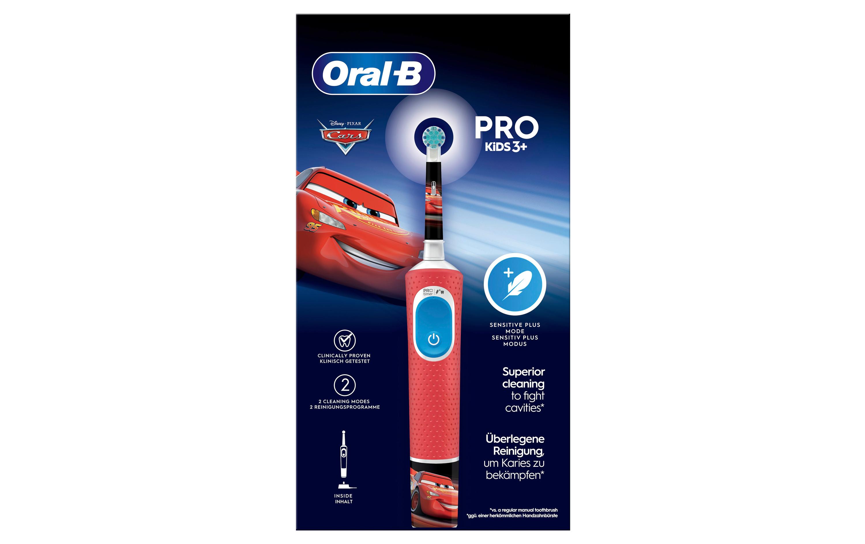 Oral-B Rotationszahnbürste Vitality Pro Kids Cars Rot