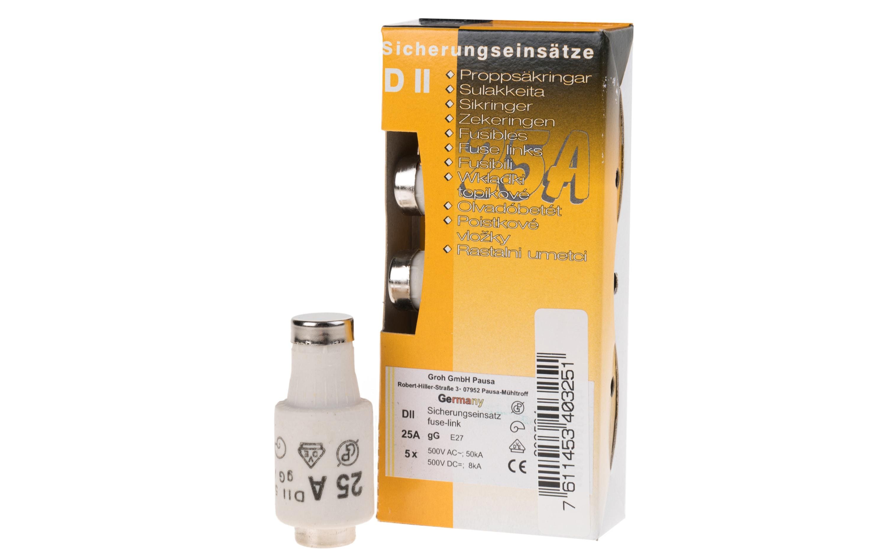 Elektromaterial Sicherungseinsatz DII 25A Elektromaterial Sicherungseinsatz DII 25A