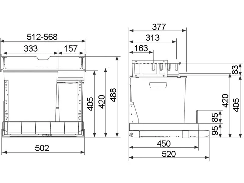 Müllex EURO BOXX 55/60-R