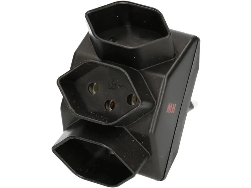 Max Hauri Mehrfachstecker 3 x T13, Schwarz Max Hauri Mehrfachstecker 3 x T13, Schwarz