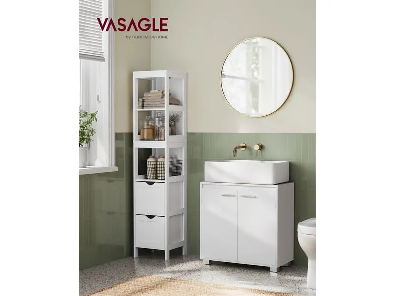 VASAGLE Waschbeckenschrank 60 x 60 cm, Weiss VASAGLE Waschbeckenschrank 60 x 60 cm, Weiss