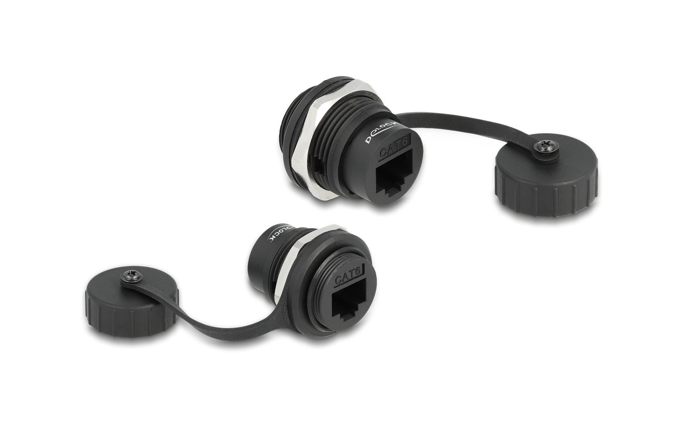 Delock RJ45 Cat.6 Einbaubuchse IP67 staub- & wassserdicht, 1 Stück Delock RJ45 Cat.6 Einbaubuchse IP67 staub- & wassserdicht, 1 Stück