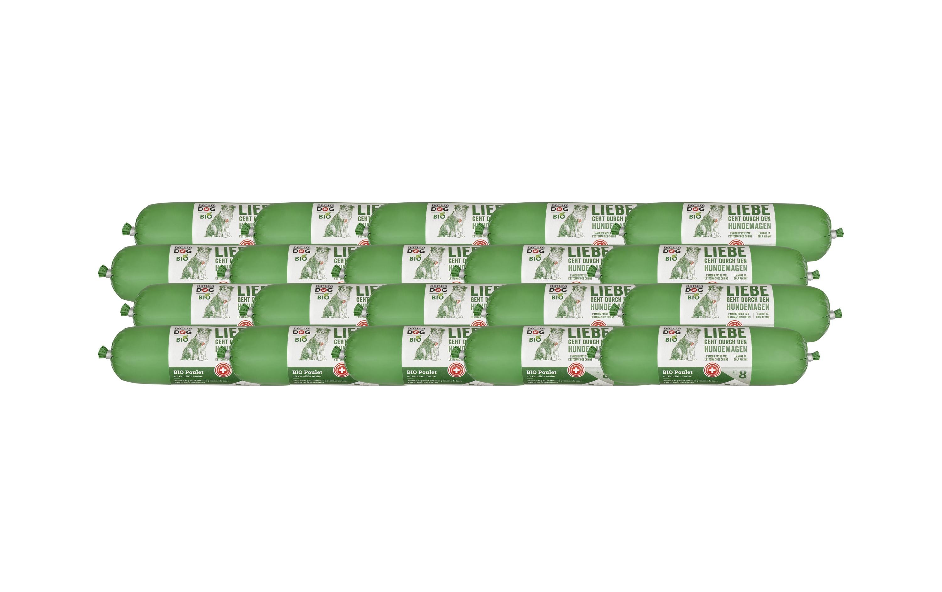 naturaDog Nassfutter Bio Poulet mit Kartoffel Terrine Multi, 20 x 400g