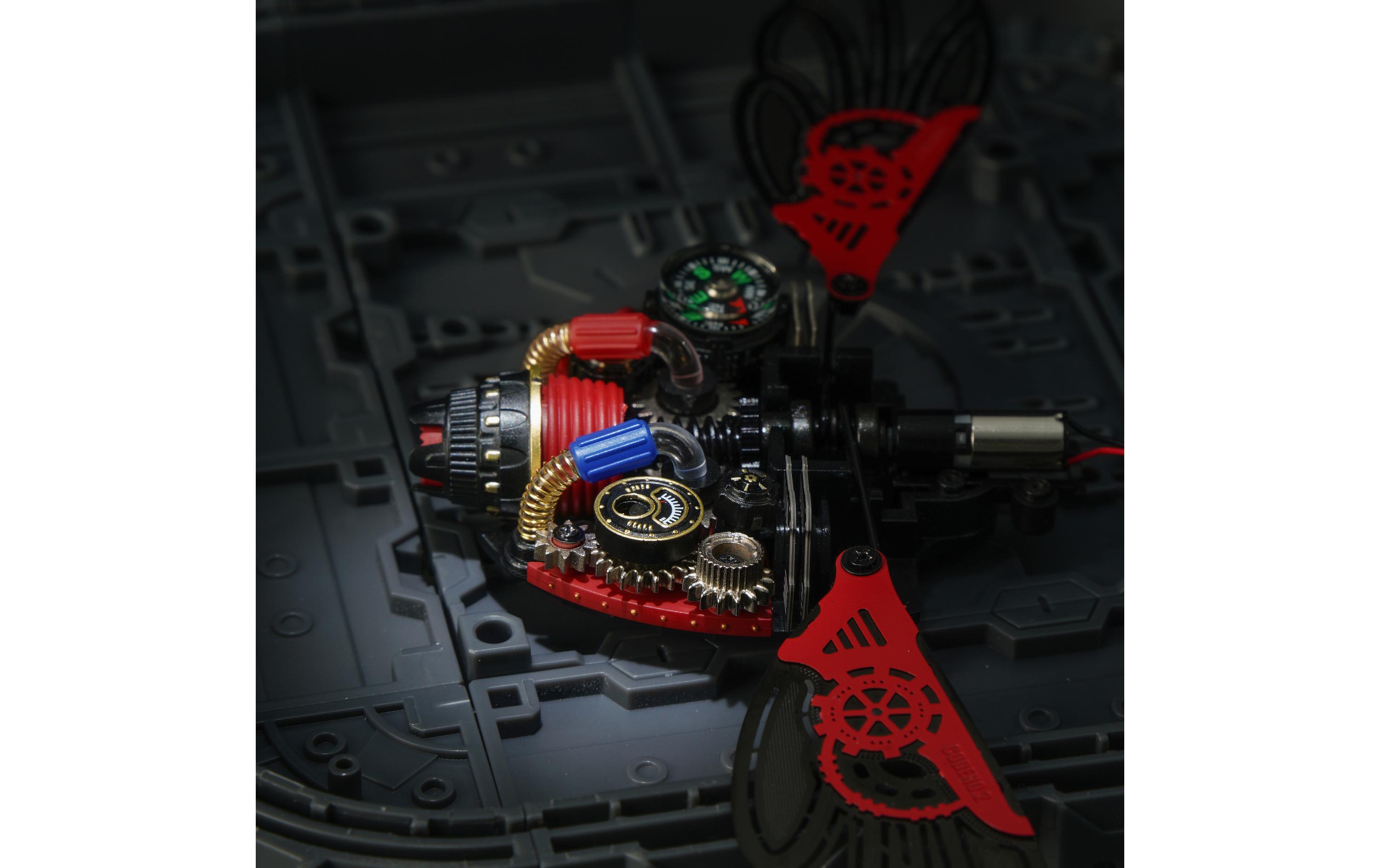 RoboTime Bausatz ROKR Mechanischer Rhinozeros Käfer Rot