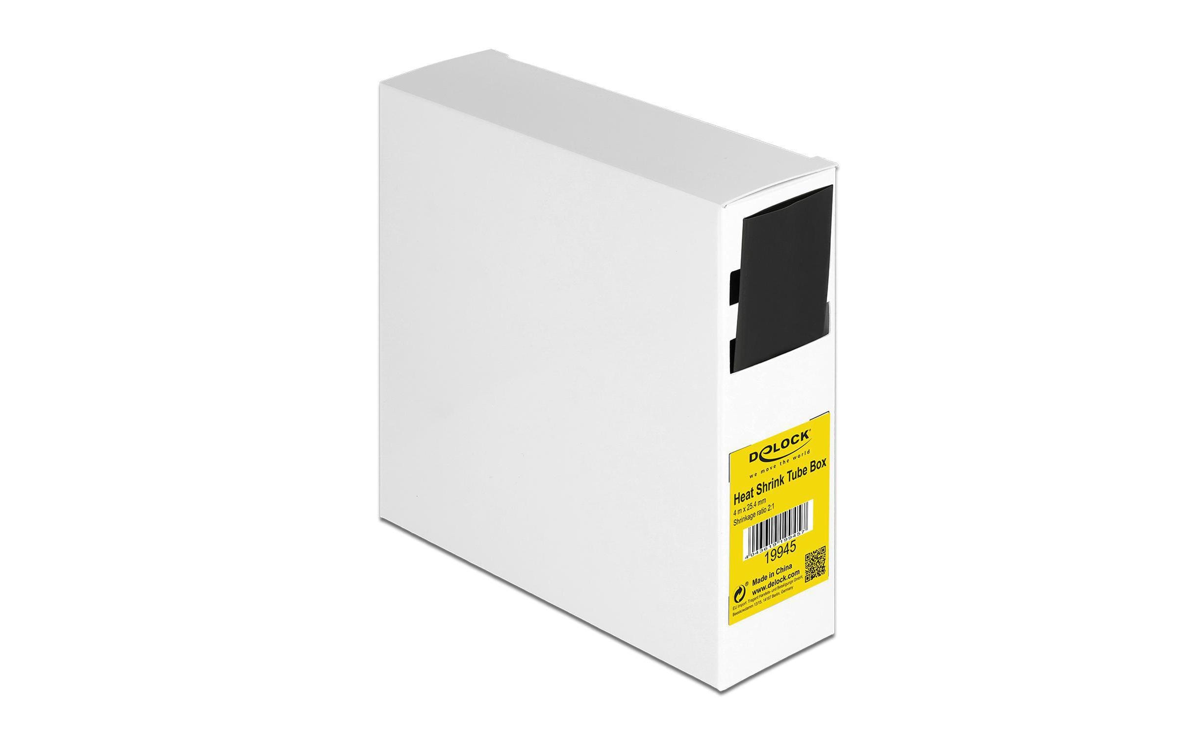 Delock Schrumpfschlauch 4 m x 25.4 mm Schwarz