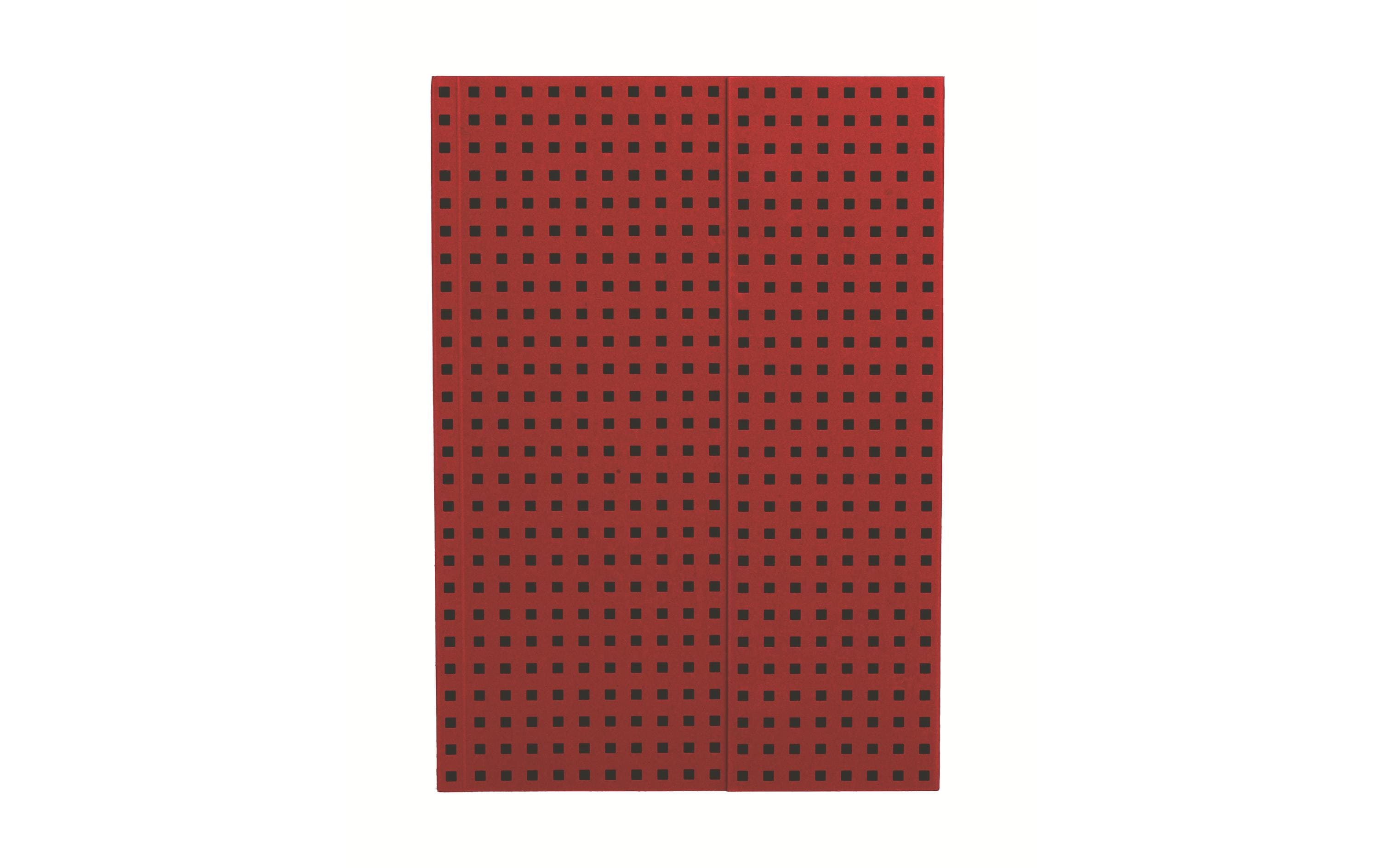 PaperOh Notizbuch Quadro B5, Blanko, Rot mit schwarzen Quadraten