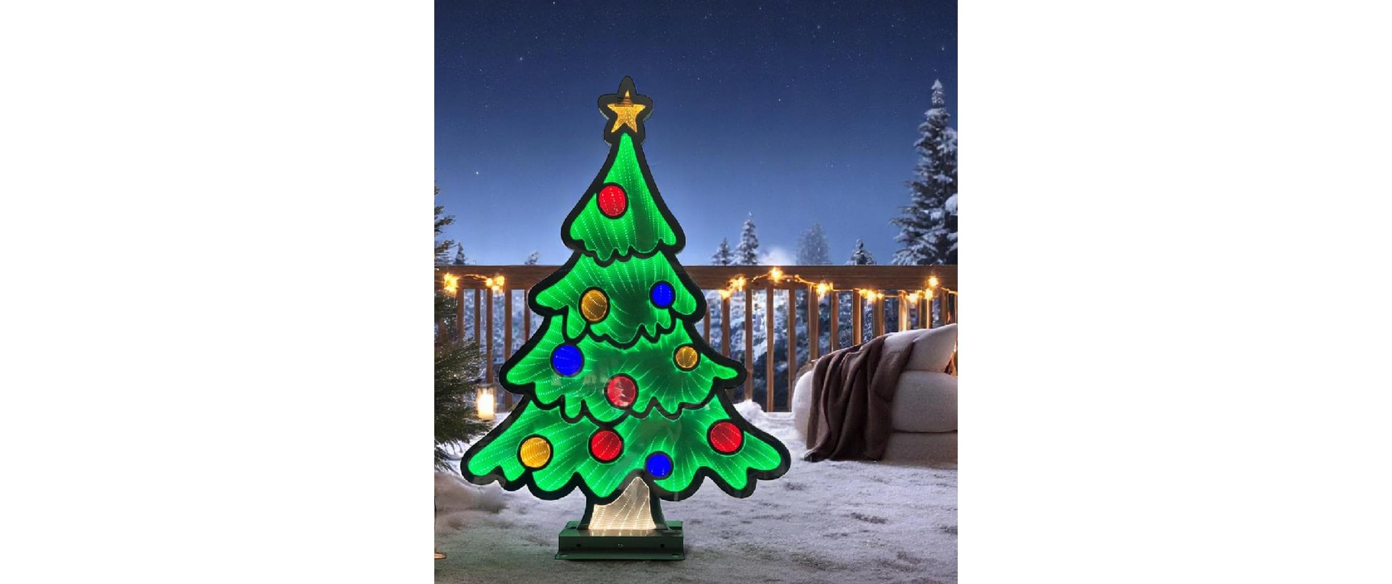 Dameco LED Figur Baum Infinity Effekt, 5 cm x 44.5 cm x 64.5 cm