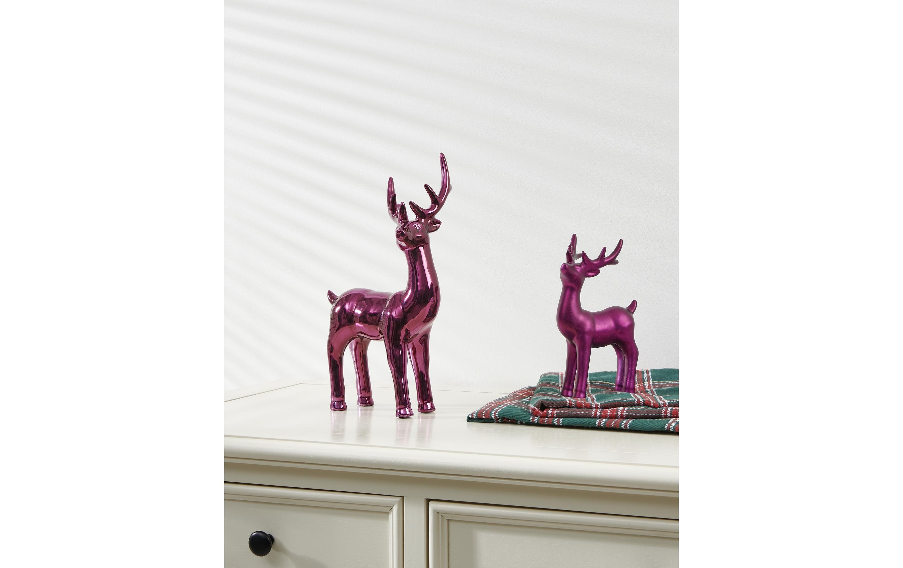 EGLO Weihnachtsfigur Hirsch Catacol Weihnachtsdeko, Dunkelpink