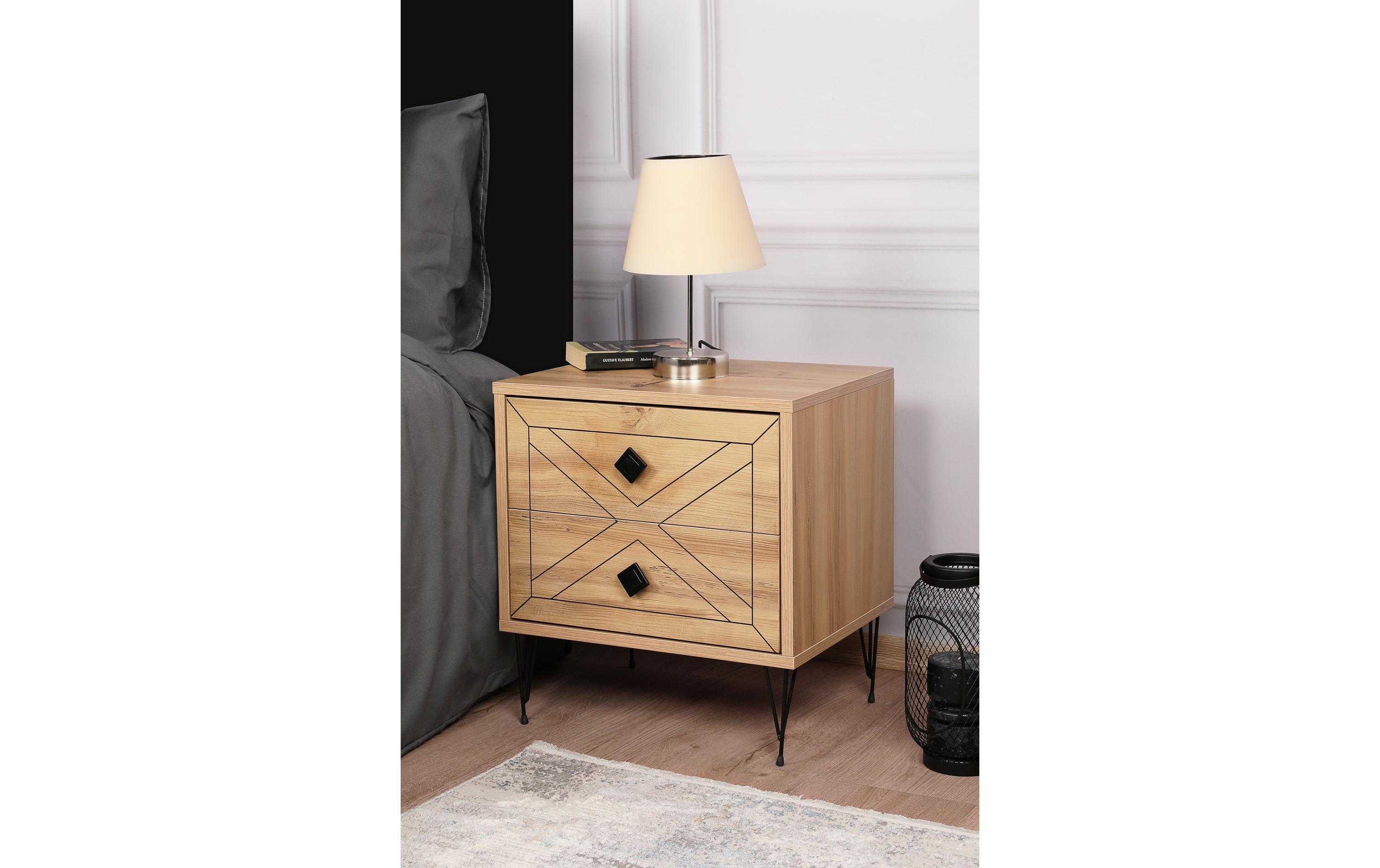 Woody Fashion Nachttisch Luna 50 x 55 cm, Braun