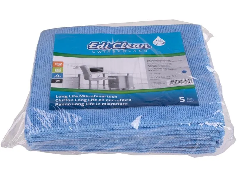 Edi Baur Mikrofaser-Reinigungstuch Long Life 5 Stück, Blau Edi Baur Mikrofaser-Reinigungstuch Long Life 5 Stück, Blau