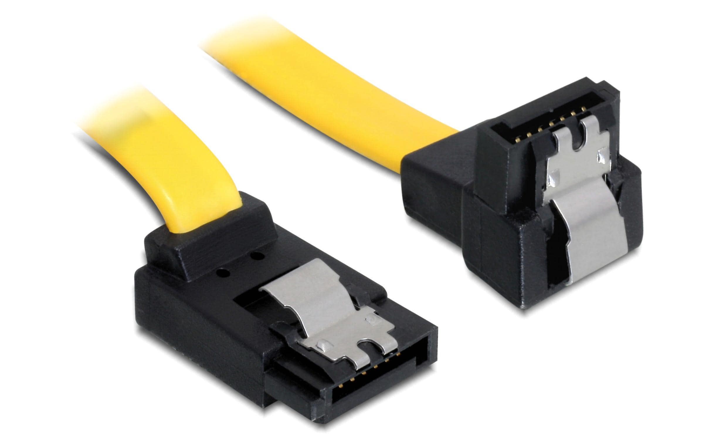 Delock SATA3-Kabel gelb, doppelt gewinkelt, 20 cm