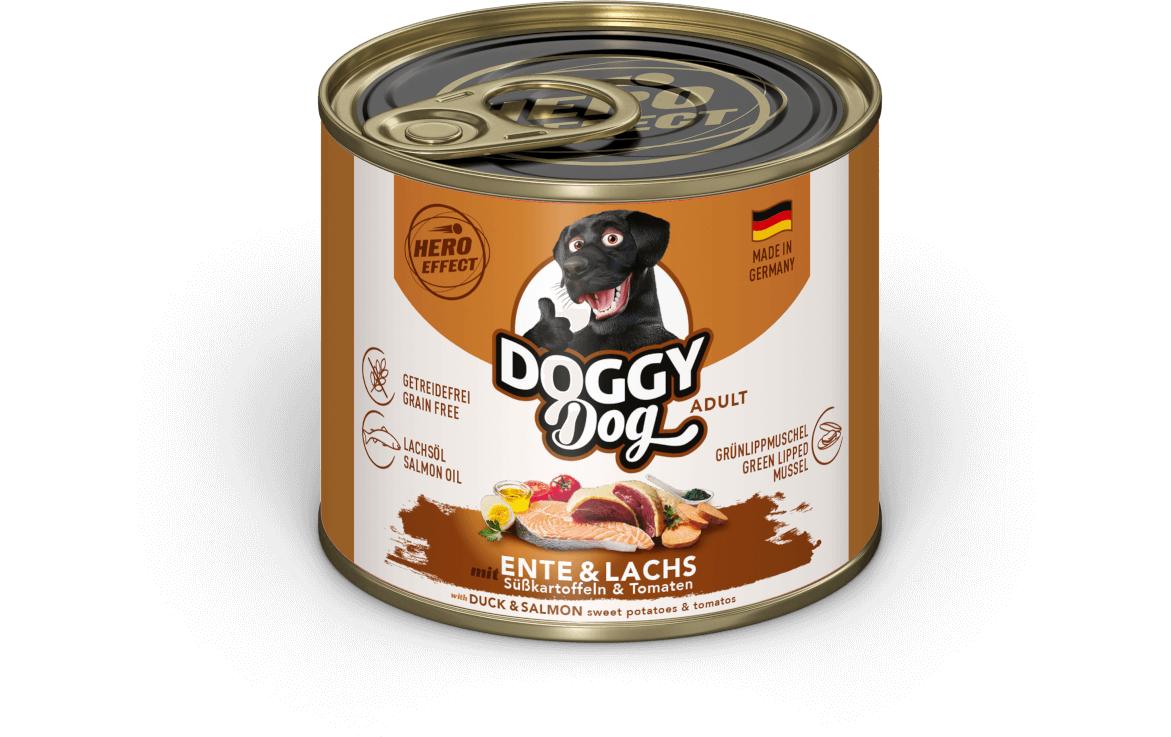 DOGGY Dog Nassfutter Dose Ente, Lachs Adult 200 g DOGGY Dog Nassfutter Dose Ente, Lachs Adult 200 g