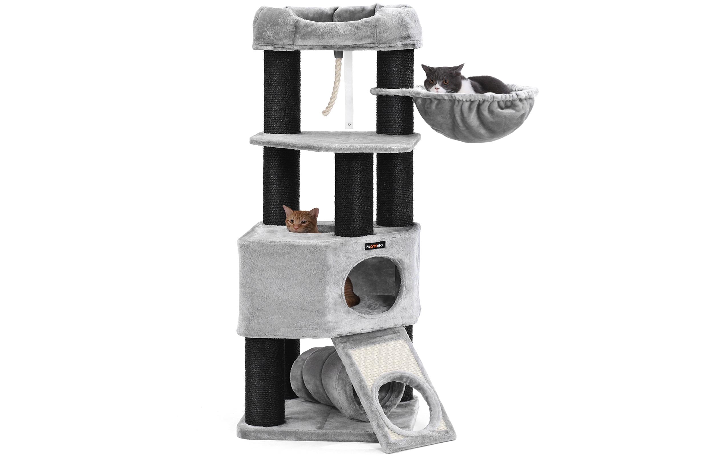 Feandrea Kratzbaum Stämme, 141 cm, Grau/Schwarz