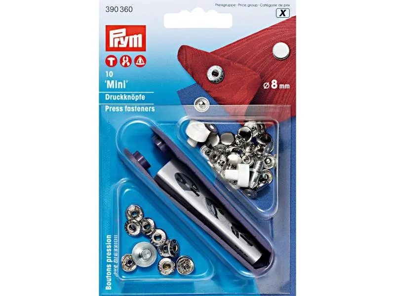 Prym Druckknöpfe Mini 8 mm, 10 Stück Prym Druckknöpfe Mini 8 mm, 10 Stück