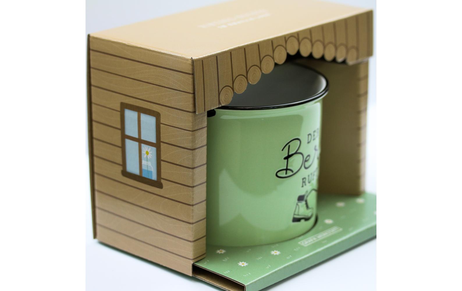 Grafik Werkstatt Vintage Becher Bergglück, Der Berg ruft