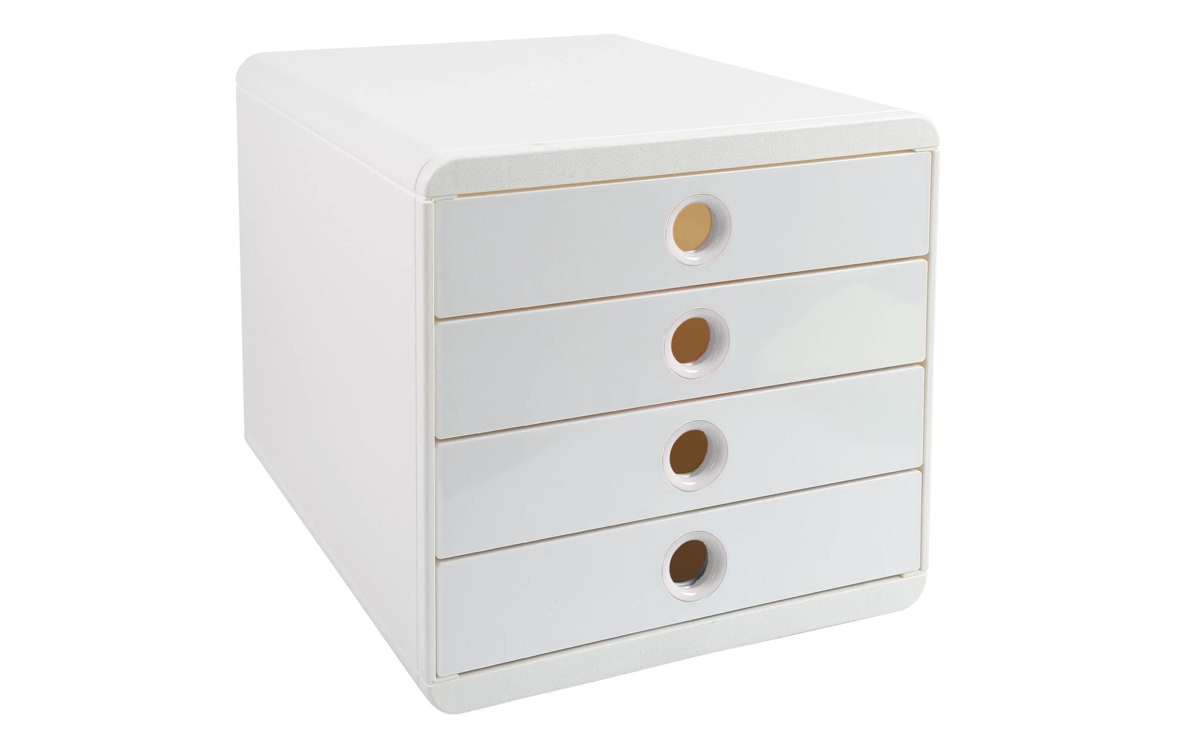 Exacompta Schubladenbox Pop-Box AutentiK, 4 Schubladen, Weiss