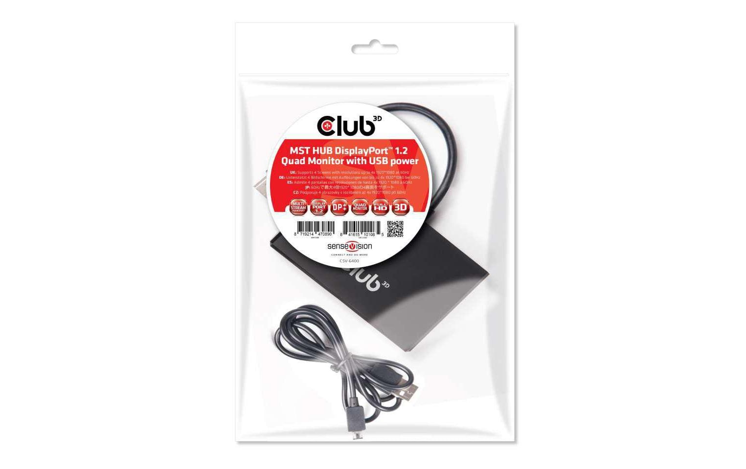 Club 3D Adapter CSV-6400 MST Hub DP1.2 DisplayPort - DisplayPort
