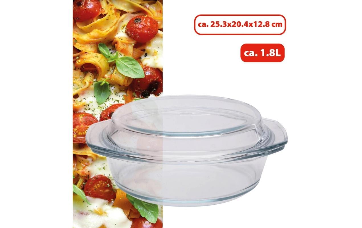 alpina Auflaufform 1.8 l Oval, Transparent