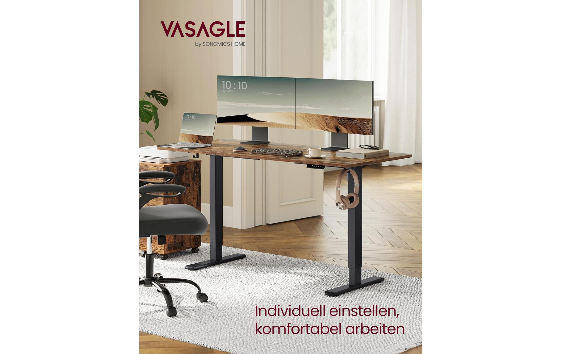 Songmics Tischgestell ohne Platte 72-120 cm, Schwarz