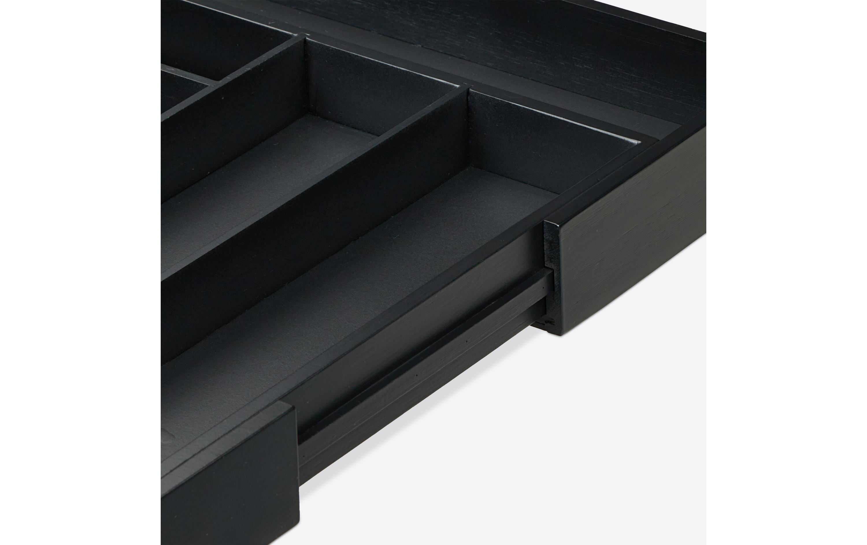 relaxdays Besteckkasten ausziehbar Schwarz