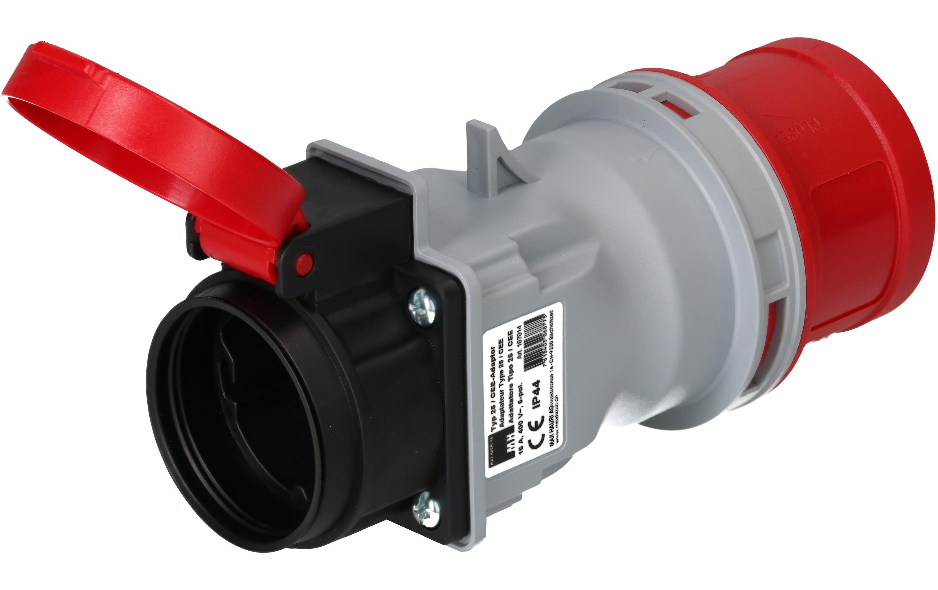 maxCAMP Adapterstecker CEE16/5 - T25, Rot/Grau maxCAMP Adapterstecker CEE16/5 - T25, Rot/Grau