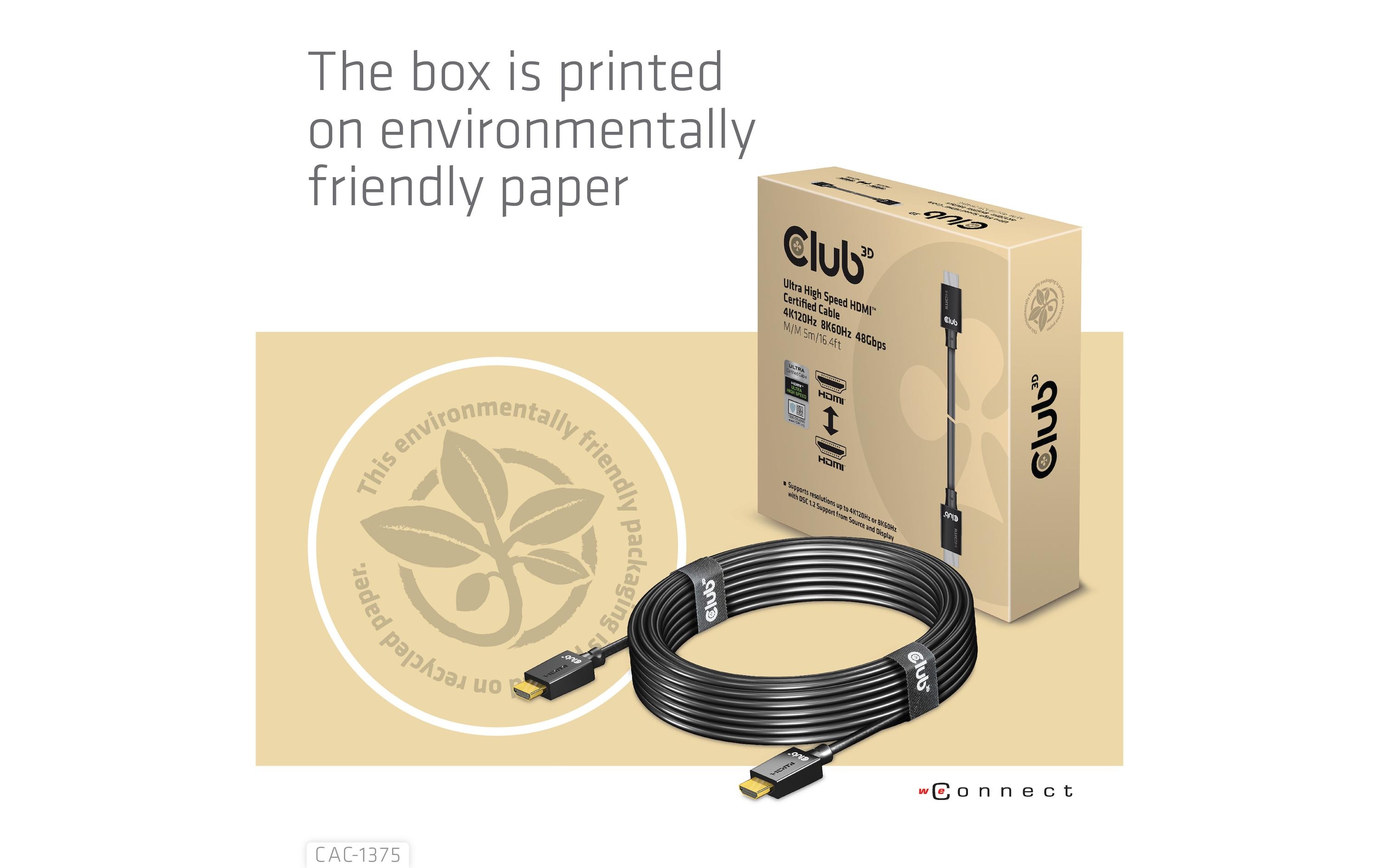 Club 3D Kabel Ultra High Speed 4K120Hz, 8K60Hz HDMI 2.1 - HDMI, 5 m