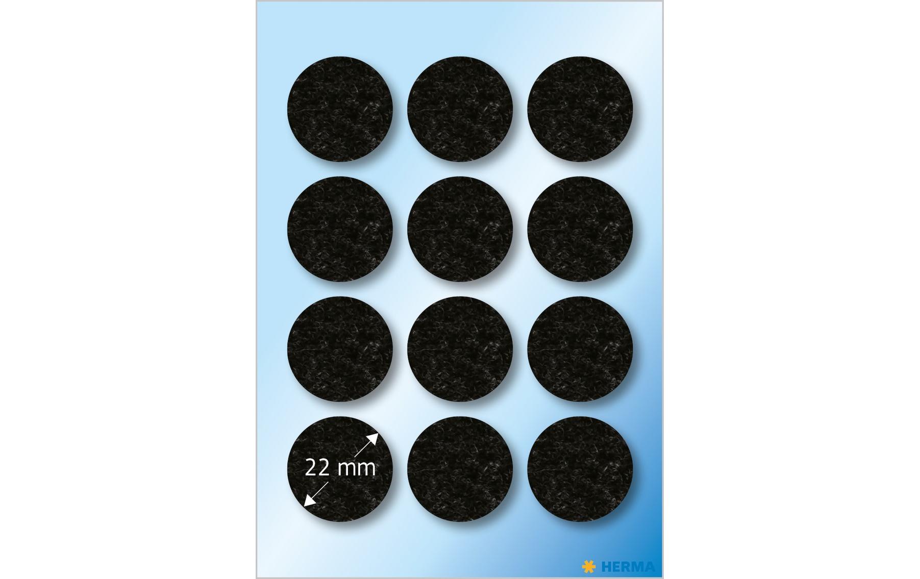 Herma Stickers Filzgleiter Ø 22 mm, Schwarz, 12 Stück