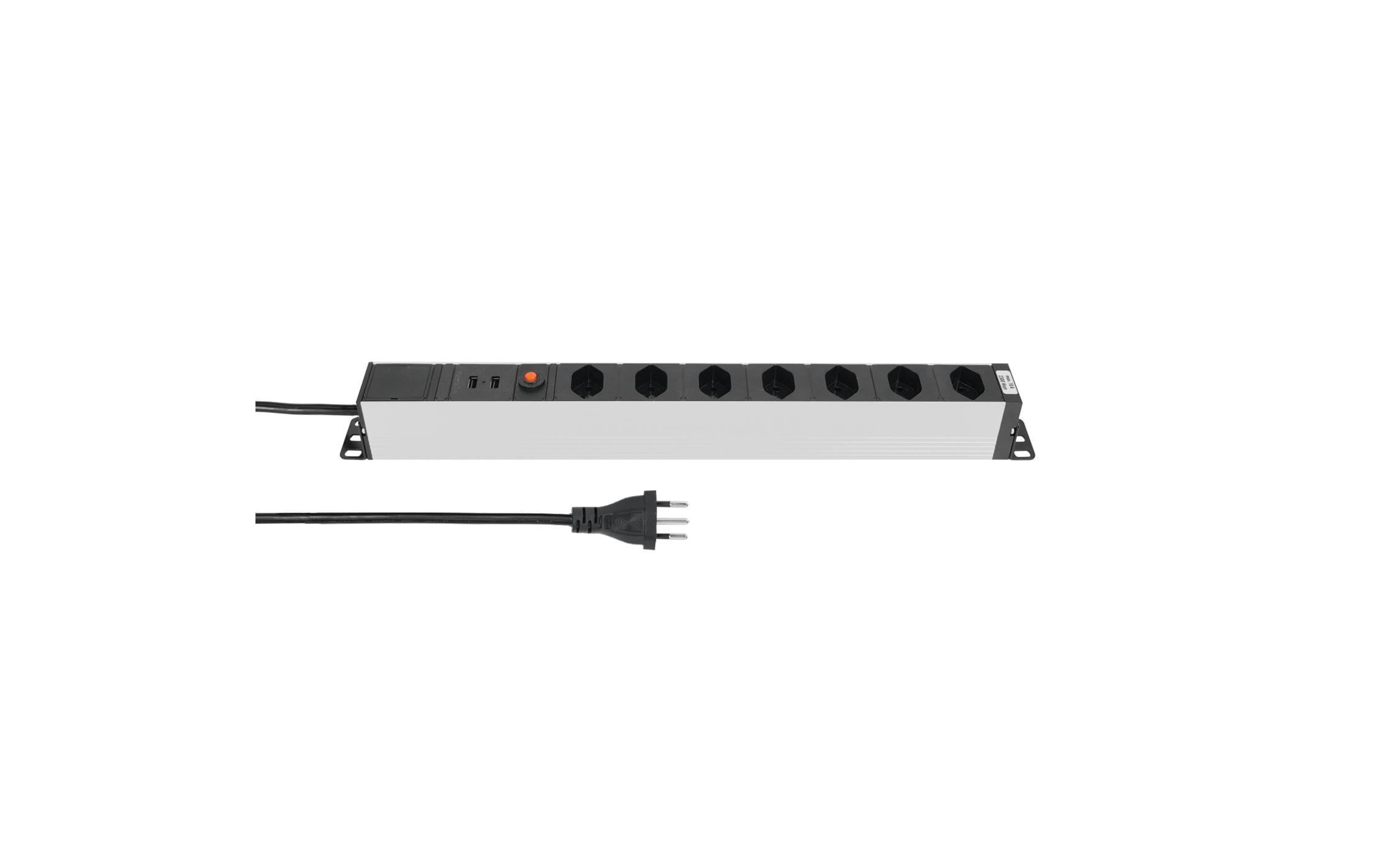 STEFFEN 19 Steckdosenleiste 7x T13, Silber STEFFEN 19 Steckdosenleiste 7x T13, Silber