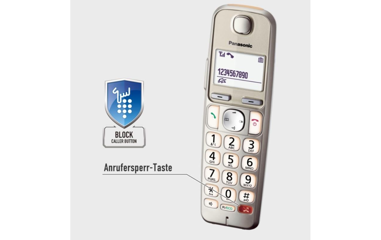 Panasonic Schnurlostelefon KX-TGE250SLN Champagner Panasonic Schnurlostelefon KX-TGE250SLN Champagner