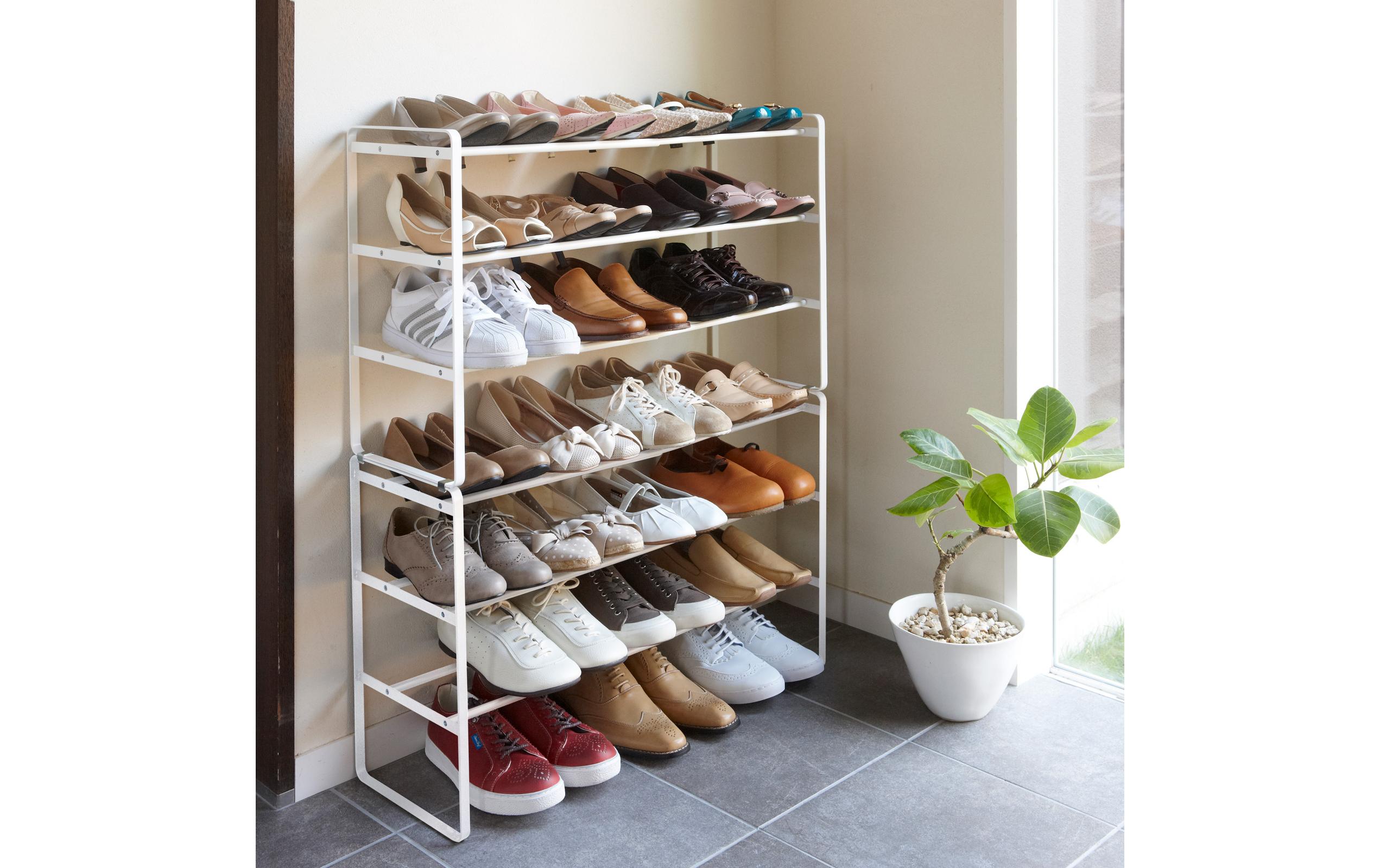 Yamazaki Schuhregal Tower 41 x 25 x 46 cm, Weiss