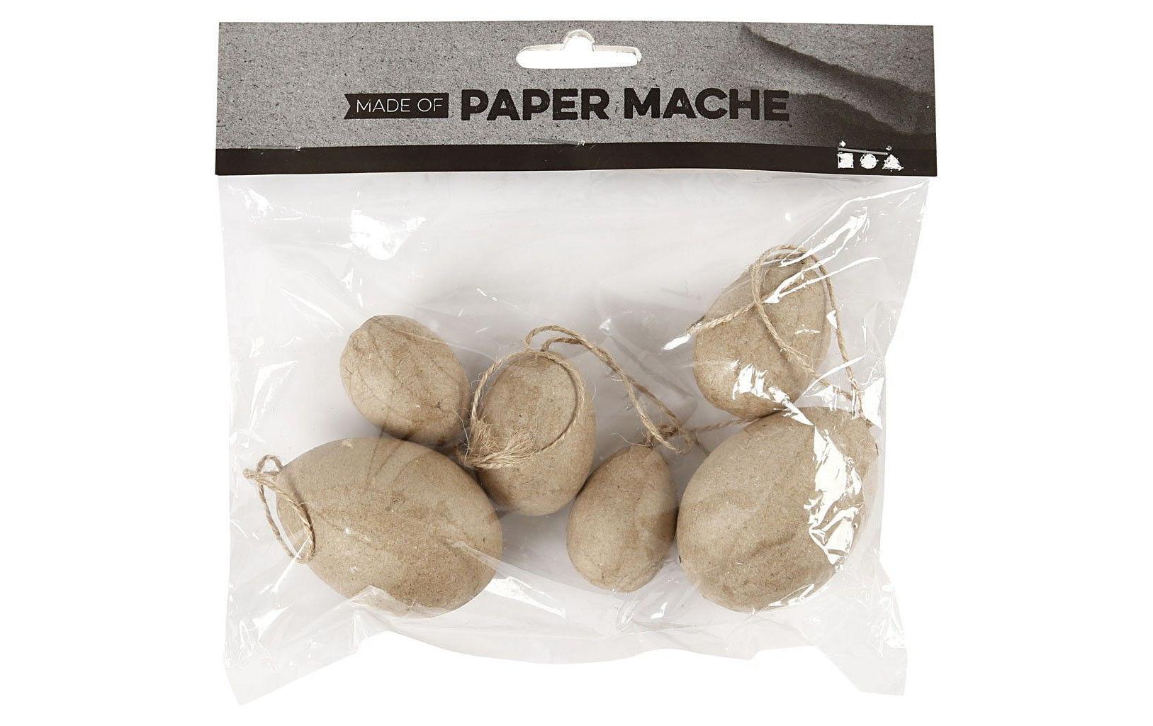 Creativ Company Papp-Ei zum Aufhängen 6 Stück, Braun