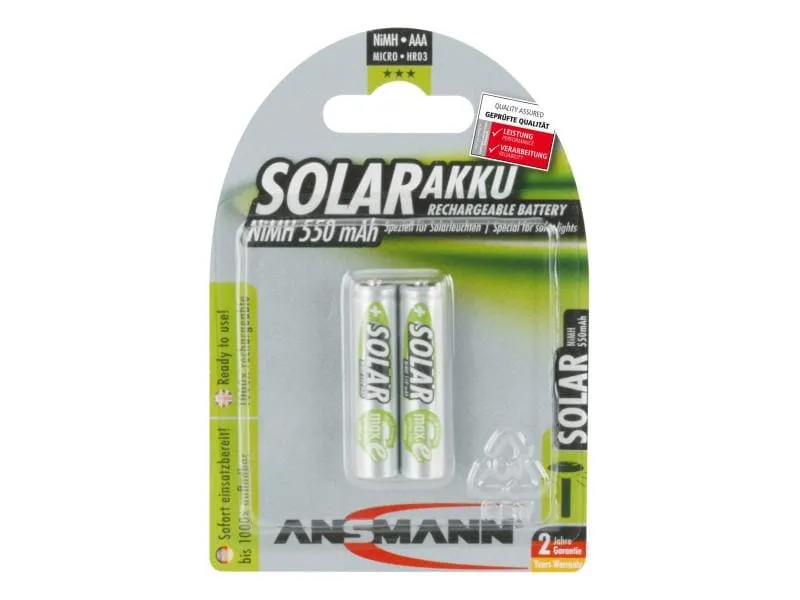 Ansmann Akku 2x AAA 550 mAh für Solaranwendungen Ansmann Akku 2x AAA 550 mAh für Solaranwendungen