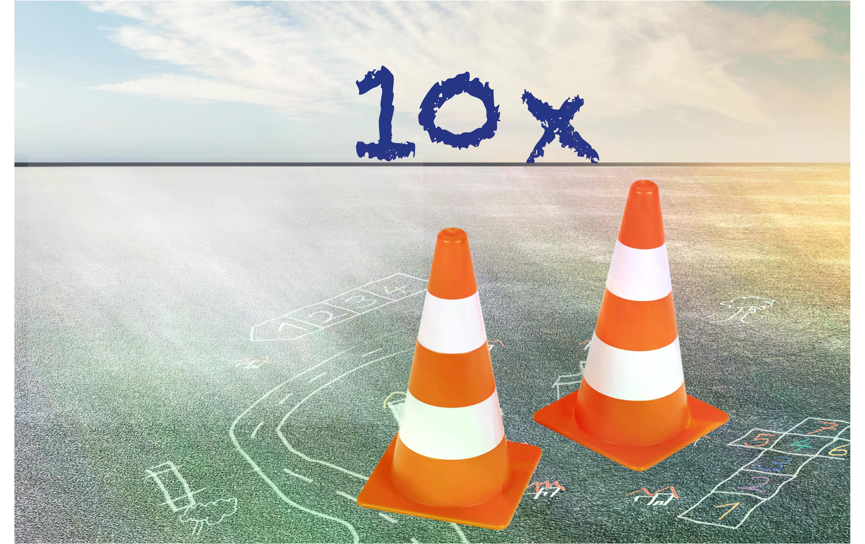 Klein-Toys Strassenverkehr Pylonen Set 10 Stück