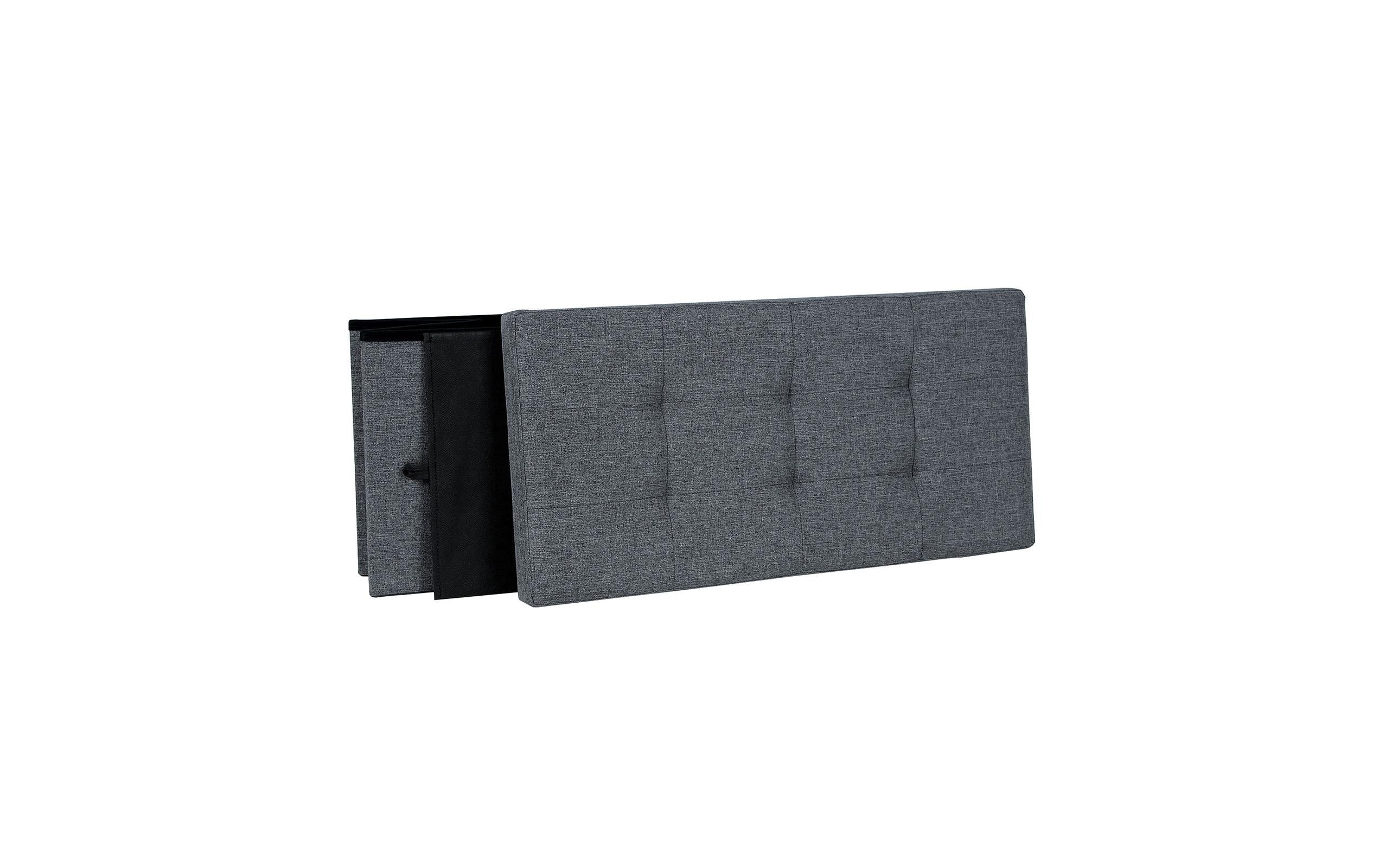 Songmics Sitztruhe Ottomane mit Stauraum 76 x 38 cm, Grau