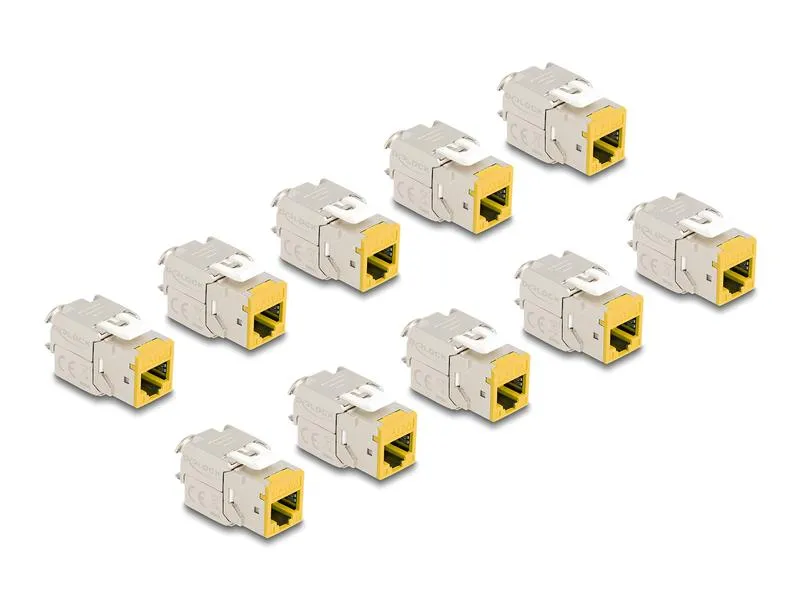 Delock Keystone-Modul RJ45 zu LSA Cat.6A Gelb, 10 Stück