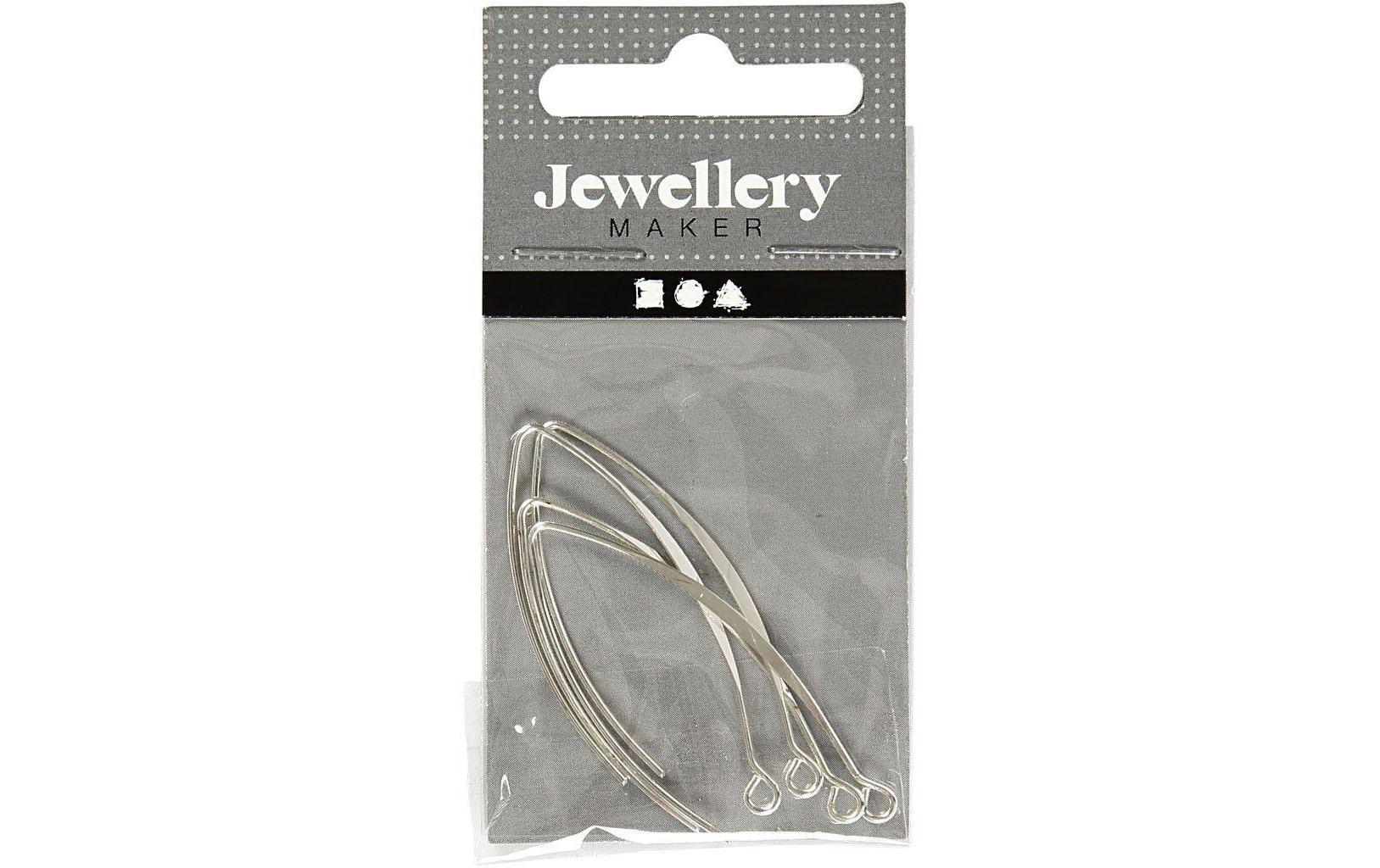 Creativ Company Ohrring 42 mm Versilbert, 4 Stk. Creativ Company Ohrring 42 mm Versilbert, 4 Stk.