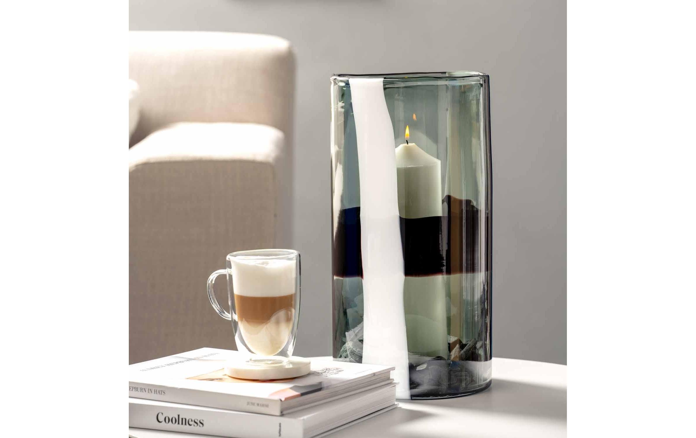 Leonardo Vase Banda Nera 40 cm, Schwarz