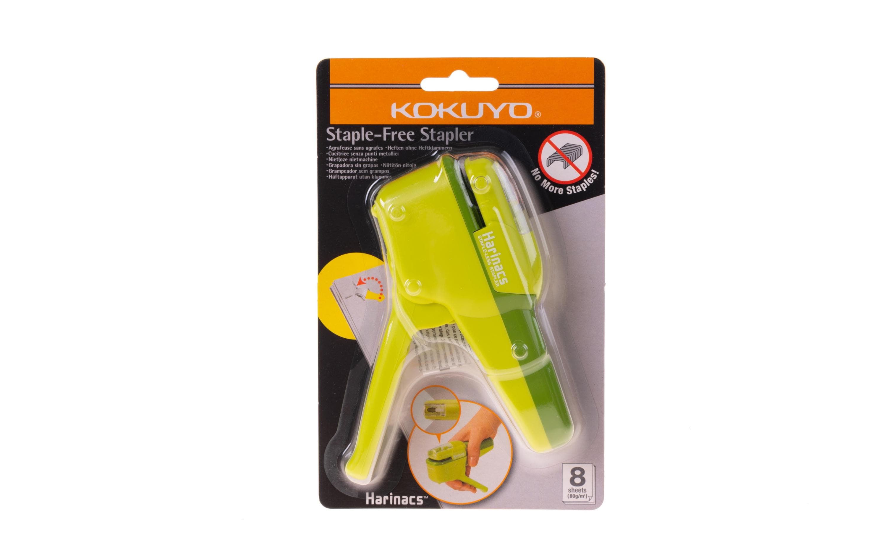 Harinacs Heftgerät Standard Klammerlos, 8 Blatt, Grün Harinacs Heftgerät Standard Klammerlos, 8 Blatt, Grün