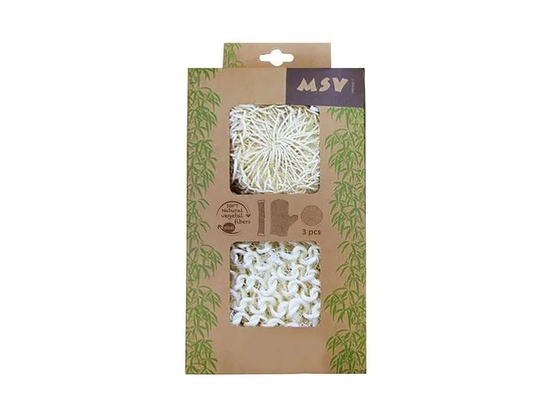 MSV Badeschwamm-Set aus Sisal, Weiss MSV Badeschwamm-Set aus Sisal, Weiss