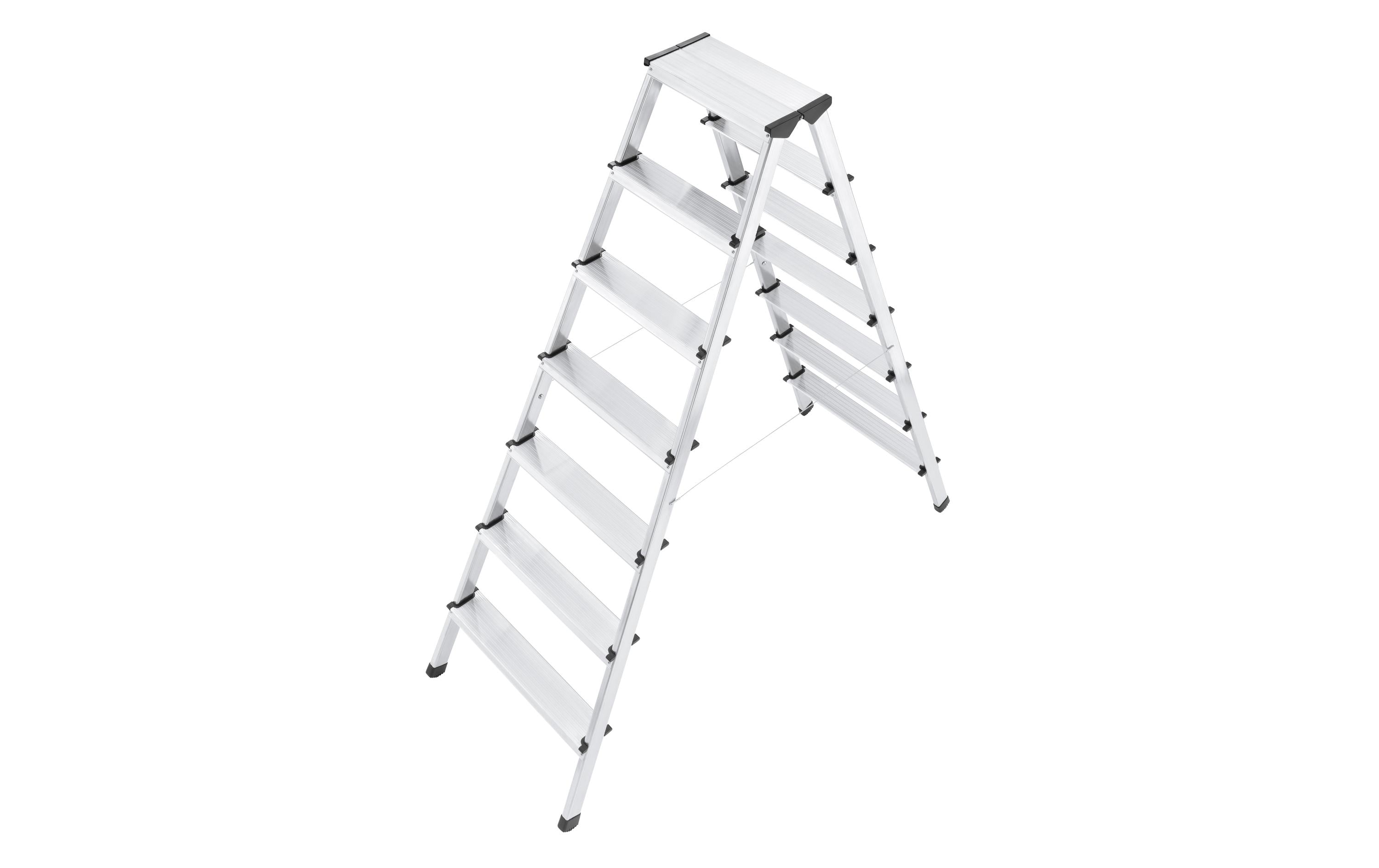 Hailo Doppelstufenleiter D60, Alu 7 Stufen Hailo Doppelstufenleiter D60, Alu 7 Stufen